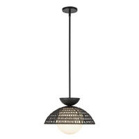 HÄNGELEUCHTE 37,5/26,4 cm  - Schwarz, LIFESTYLE, Glas/Holz (37,5/26,4cm) - Elstead Lighting