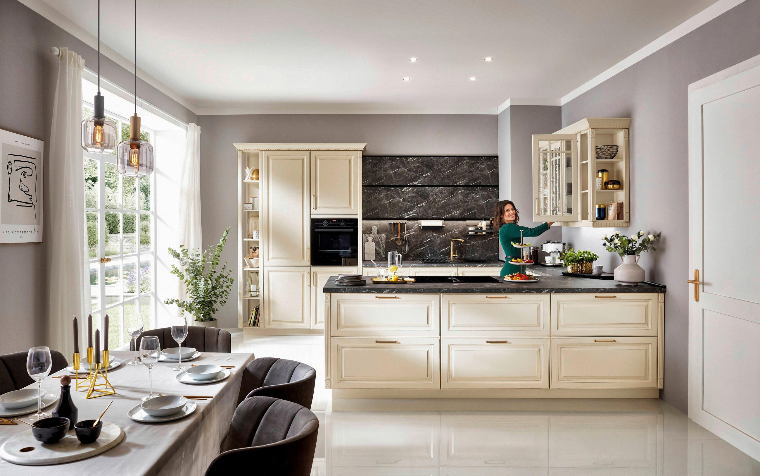 Bucătărie La Comandă   - magnolie, Lifestyle, material pe bază de lemn - Celina