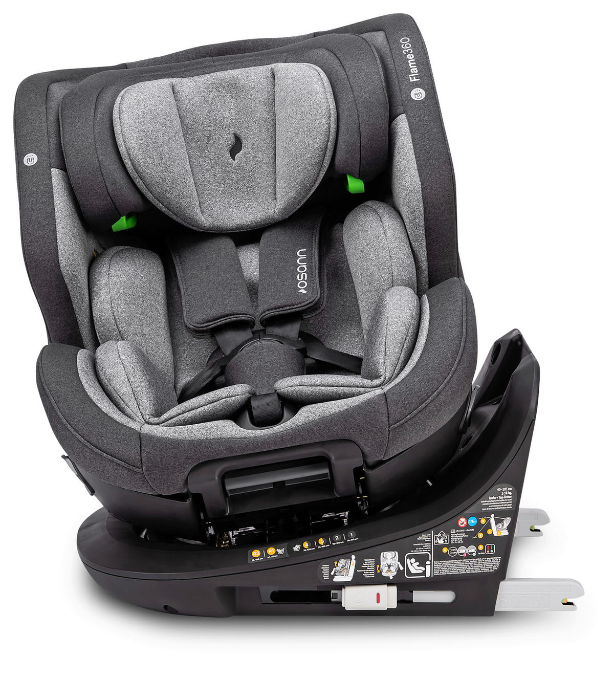 REBOARDER-KINDERSITZ FLAME360 ISOFIX  - Dunkelgrau/Hellgrau, Basics, Kunststoff/Textil (44/58/48cm) - Osann