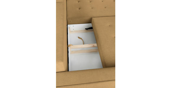 ECKSOFA Honig Chenille  - Schwarz/Honig, KONVENTIONELL, Holz/Textil (266/180cm) - Carryhome