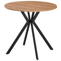 ESSTISCH 80/80/76 cm Nachbildung  Metall, Holzwerkstoff rund Schwarz, Eichefarben  - Eichefarben/Schwarz, Design, Holzwerkstoff/Metall (80/80/76cm) - Milino