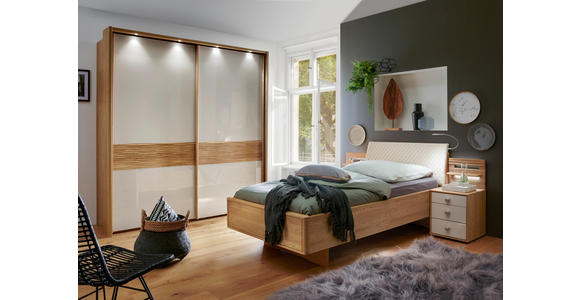 BETT 90/200 cm in Eichefarben, Champagner - Champagner/Eichefarben, KONVENTIONELL, Holz/Holzwerkstoff (90/200cm) - Venda