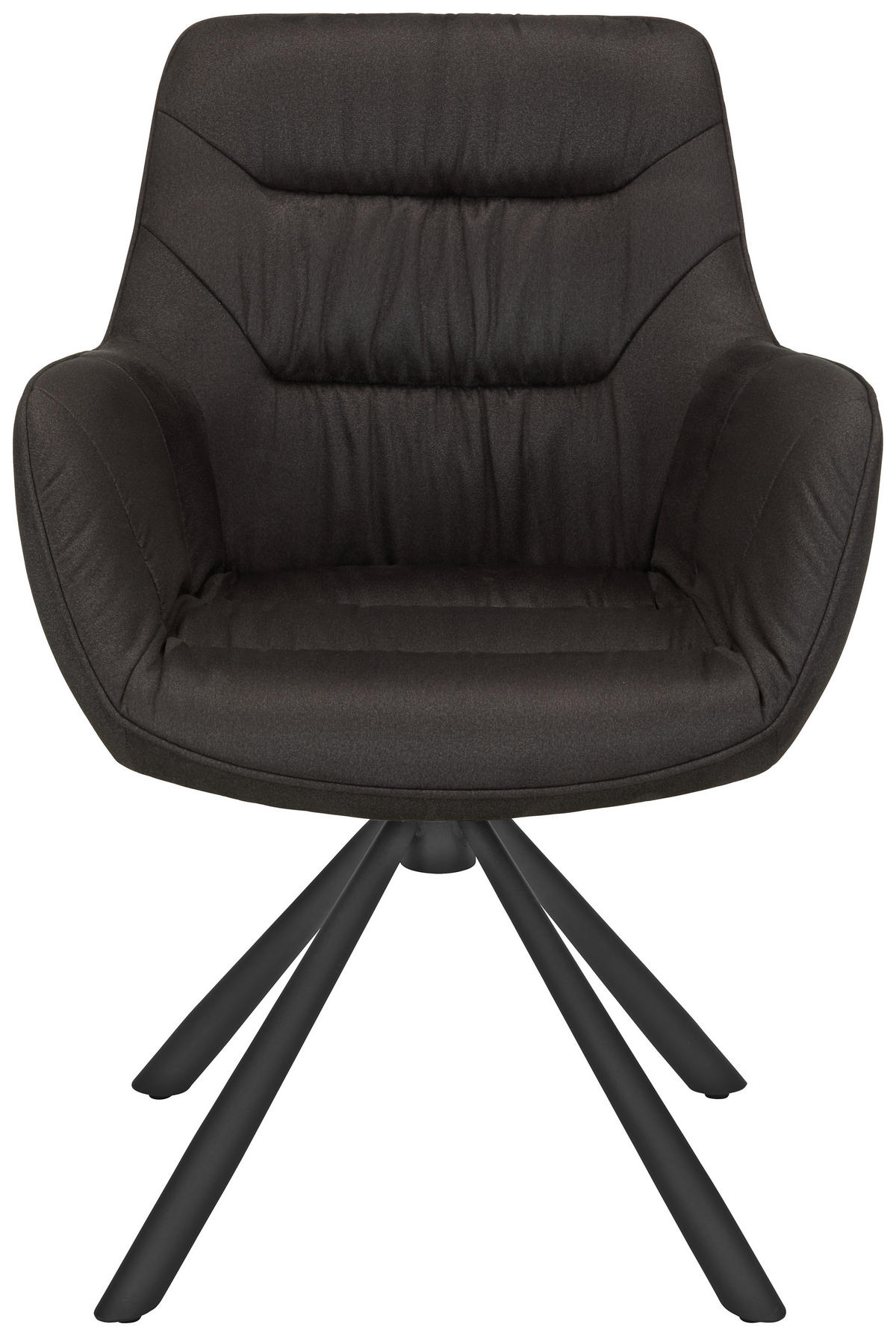 STOL MED ARMSTÖD  360° vridbar sits struktur  grå  - grå/svart, Modern, metall/textil (62/83,5/63cm) - Hom`in