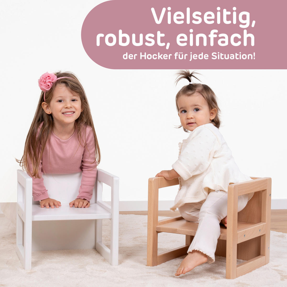 LERNTURM Littlefoot 3-in-1  - Beige, Basics, Holz (32/32/322cm) - Tobi