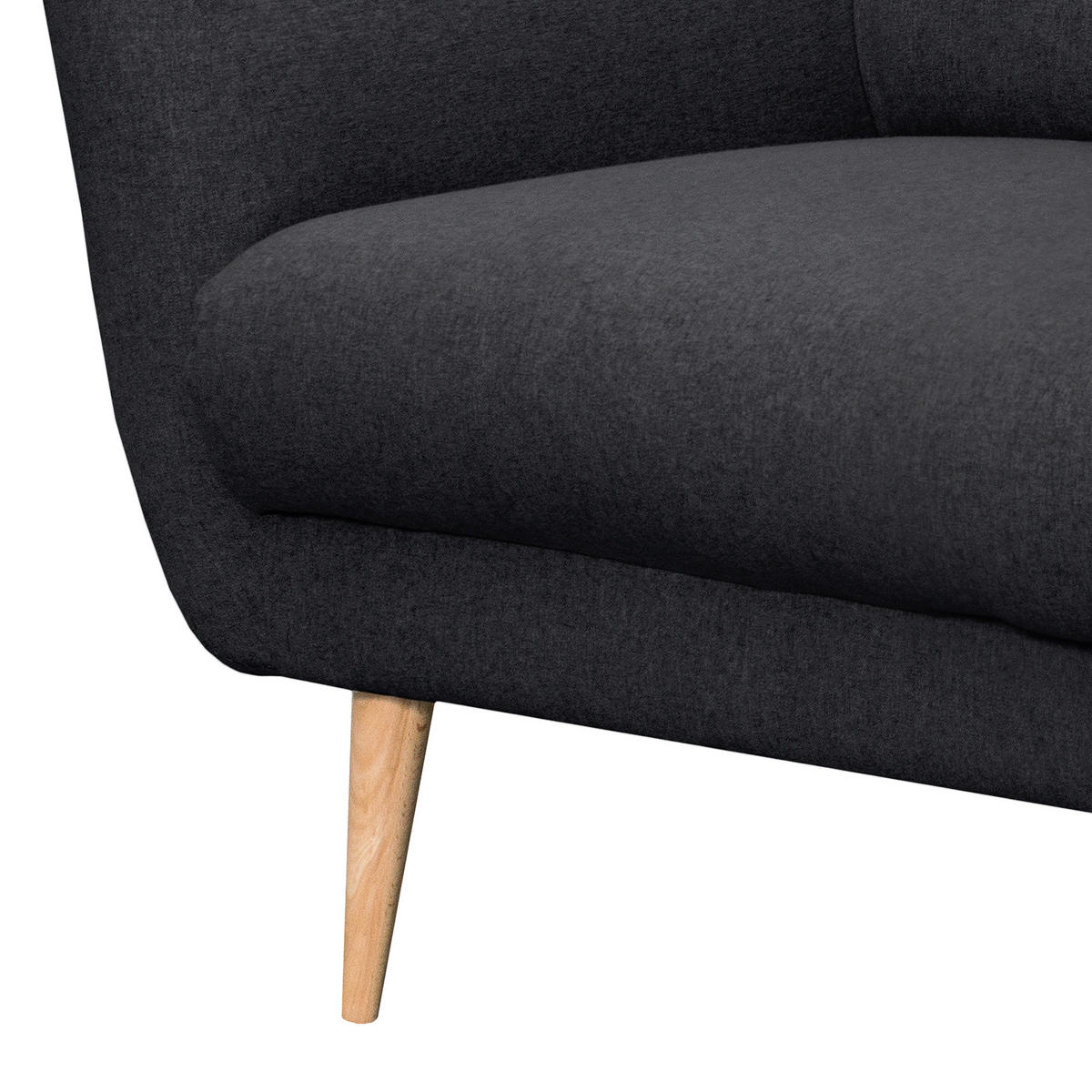 SESSEL in Webstoff Anthrazit  - Anthrazit/Buchefarben, Design, Holz/Textil (92/87/88cm) - Livetastic