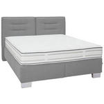 BOXSPRINGBETT 160/200 cm  in Hellgrau  - Chromfarben/Hellgrau, KONVENTIONELL, Textil (160/200cm) - Dieter Knoll