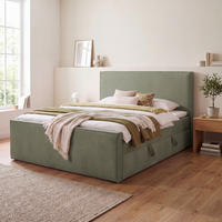 BOXBETT 180/200 cm,  in Grün, gepolstertes Kopfteil, Bettkasten, Topper, Matratzen, H3 + H3 = fest  - Schwarz/Grün, Basics, Kunststoff/Textil (180/200cm) - Chameo