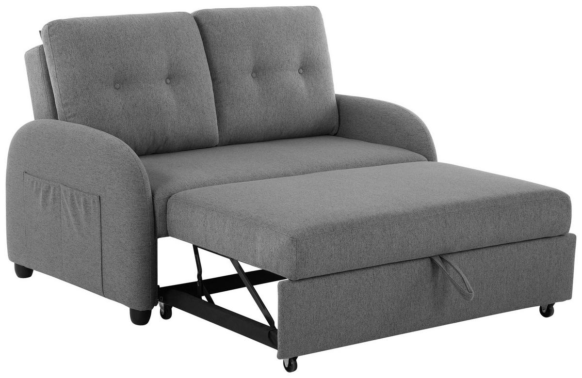 SCHLAFSOFA in Textil Dunkelgrau  - Dunkelgrau/Schwarz, Design, Kunststoff/Textil (140/94/95cm) - Livetastic