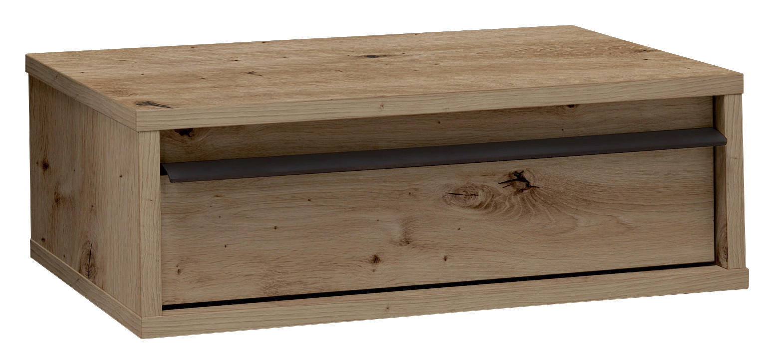 NACHTSCHRANK 50/17/34 cm  - Schwarz/Eiche Artisan, KONVENTIONELL, Holzwerkstoff/Metall (50/17/34cm) - Chameo