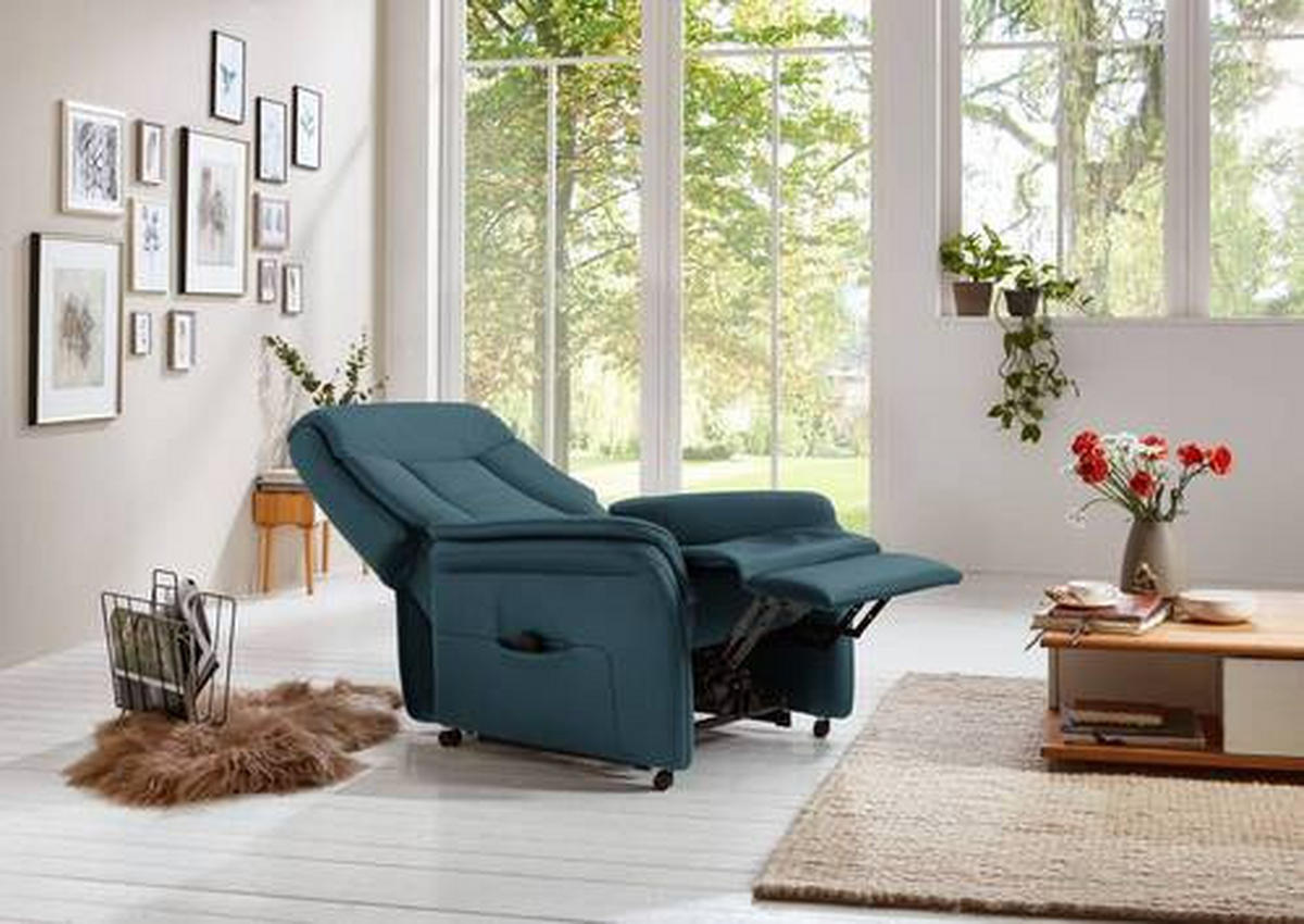 FERNSEHSESSEL in Blau  - Blau, Konventionell, Leder/Kunststoff (80/107/84cm) - Valdera