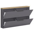 HÄNGESCHUHSCHRANK 140/82/19 cm  - Eichefarben/Anthrazit Hochglanz, Design, Holzwerkstoff/Metall (140/82/19cm) - Xora