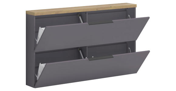 HÄNGESCHUHSCHRANK 140/82/19 cm - Eichefarben/Anthrazit Hochglanz, Design, Holzwerkstoff/Metall (140/82/19cm) - Xora