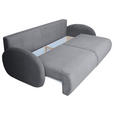 SCHLAFSOFA Chenille Grau  - Schwarz/Grau, KONVENTIONELL, Kunststoff/Textil (222/90/100cm) - Carryhome