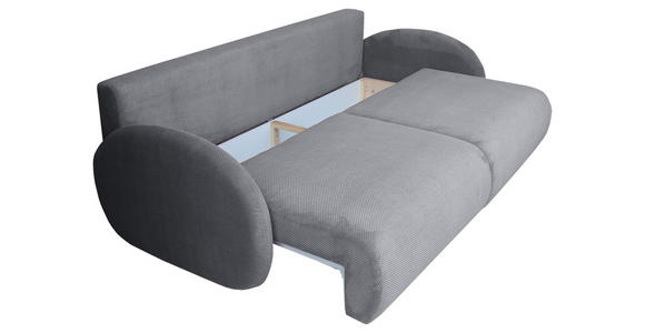 SCHLAFSOFA Chenille Grau - Schwarz/Grau, KONVENTIONELL, Kunststoff/Textil (222/90/100cm) - Carryhome