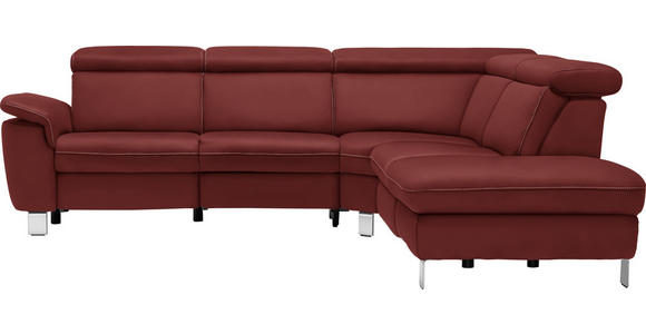 ECKSOFA in Flachgewebe Bordeaux  271/239 cm  - Bordeaux/Beige, Design, Textil/Metall (271/239cm) - Cantus
