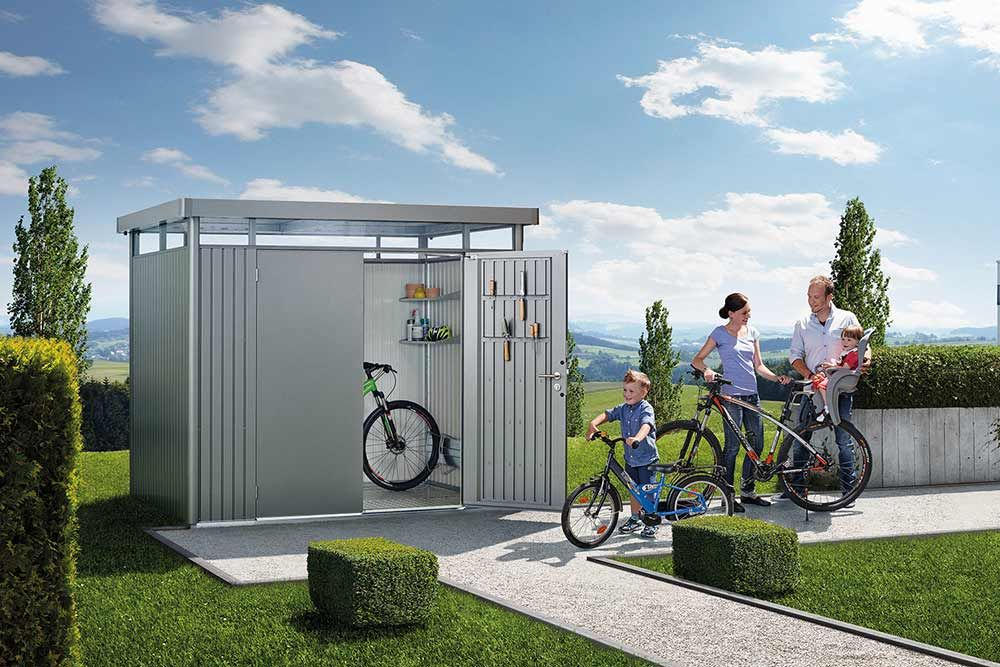 GERÄTEHAUS 275/222/195 cm  - Grau, Design, Metall (275/222/195cm) - Biohort