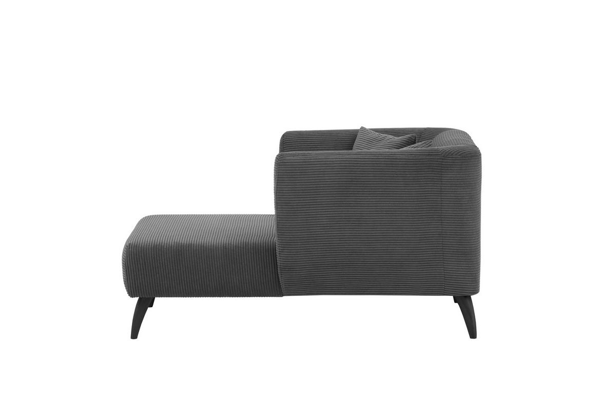 XXL-SESSEL in Cord Grau  - Schwarz/Grau, Modern, Holz/Textil (108/84/155cm) - MID.YOU