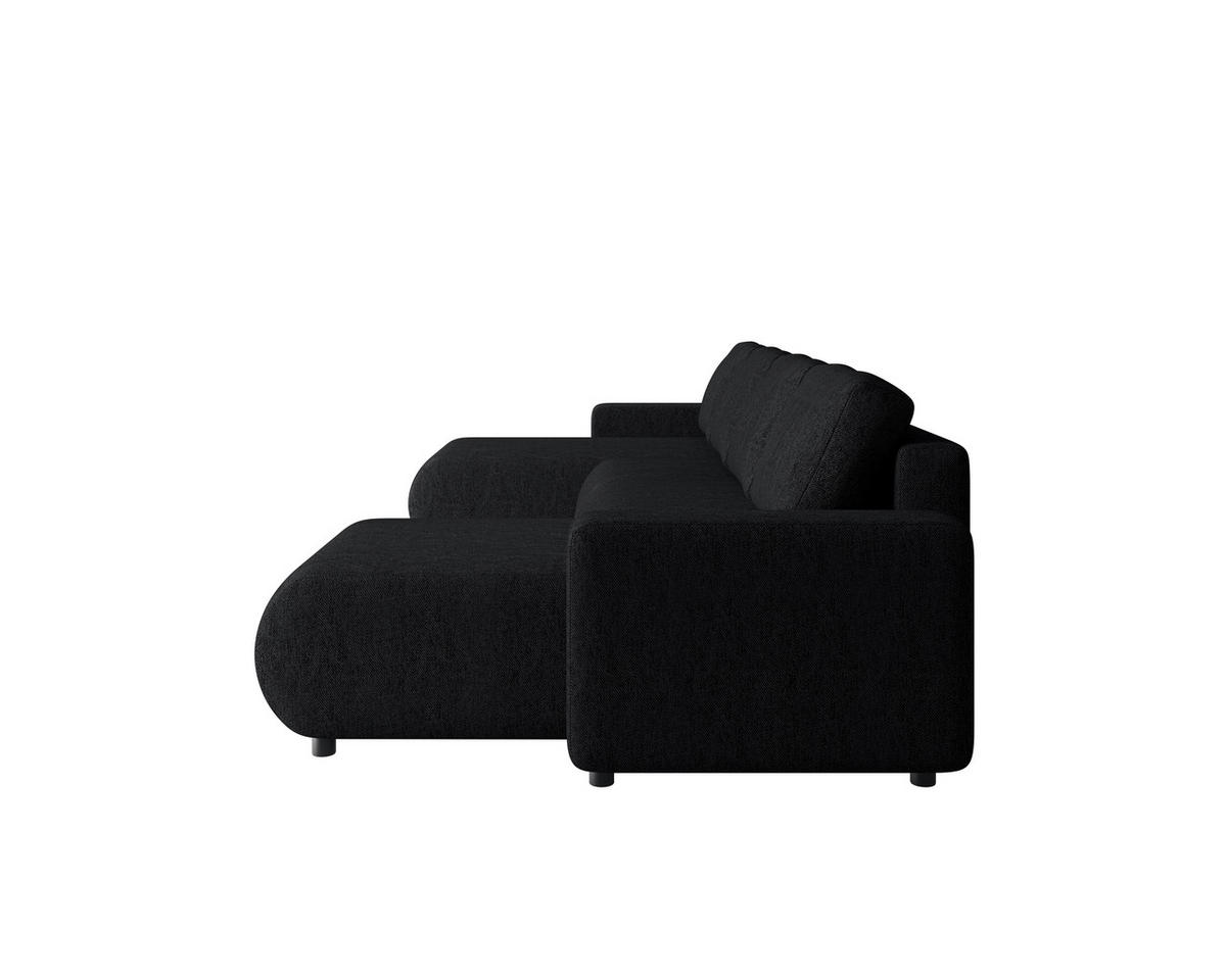 WOHNLANDSCHAFT Schwarz Webstoff  - Schwarz, MODERN, Kunststoff/Textil (150/312/150cm) - Xora