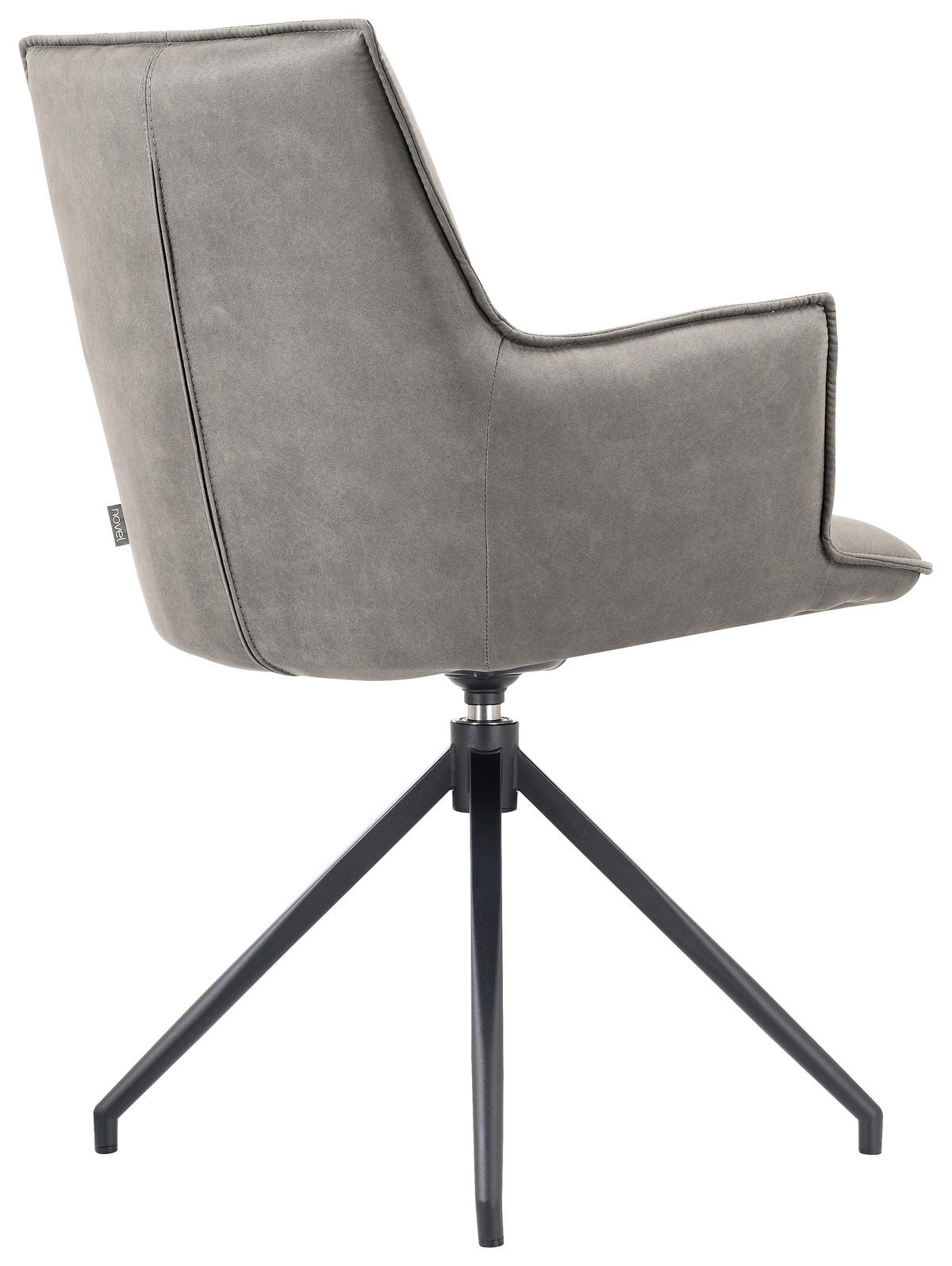 ARMLEHNSTUHL  in Eisen Mikrofaser  - Schwarz/Grau, Design, Textil/Metall (59/89,5/63cm) - Novel