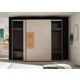 SCHWEBETÜRENSCHRANK  in Kaschmir, Eiche Artisan  - Kaschmir/Schwarz, KONVENTIONELL, Holzwerkstoff/Metall (270/225,5/63,7cm) - Xora