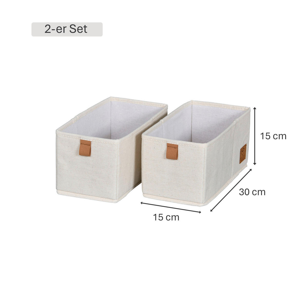 AUFBEWAHRUNGSBOXEN-SET Premium  - Beige, Basics, Karton/Textil (30/15/15cm) - Store It