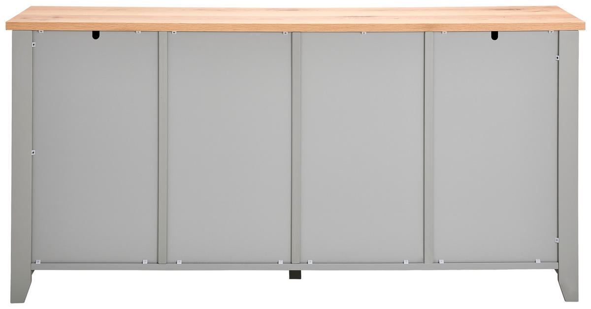 KOMODA, siva, naravne barve  - srebrne barve/siva, Trendi, kovina/leseni material (180/87/43cm) - MID.YOU