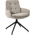 ARMLEHNSTUHL  Stoffauswahl, Typenauswahl, Sitzfläche 360° drehbar, Gestellauswahl Cord  - Sandfarben/Schwarz, Design, Textil/Metall (63/90/69cm) - Johann Jakob