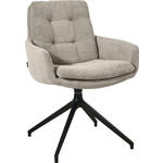 ARMLEHNSTUHL  in Eisen Cord  - Sandfarben/Schwarz, Design, Textil/Metall (63/90/69cm) - Johann Jakob