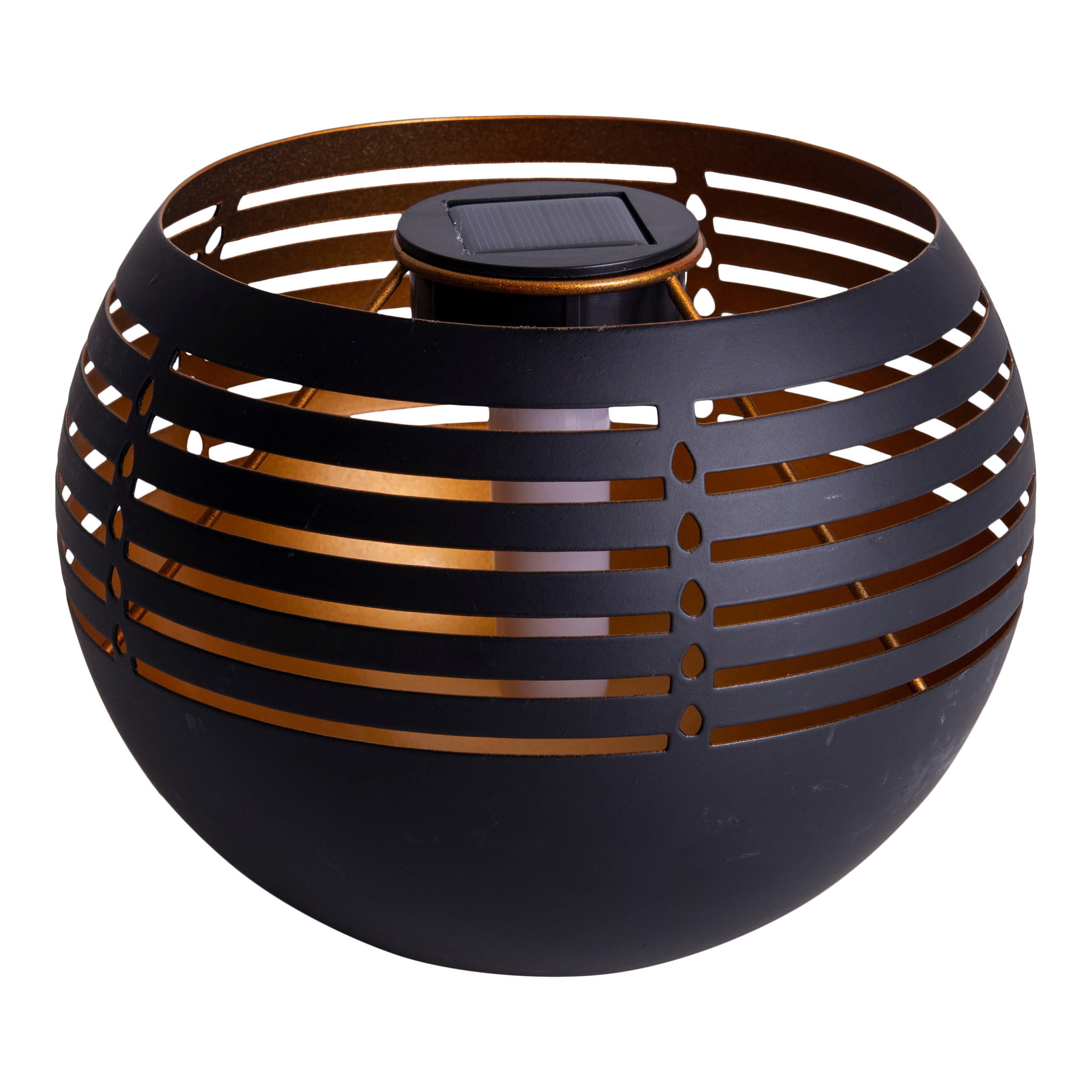 Solarleuchte Schwarz/gold 36xled Warmweiß H: 16cm