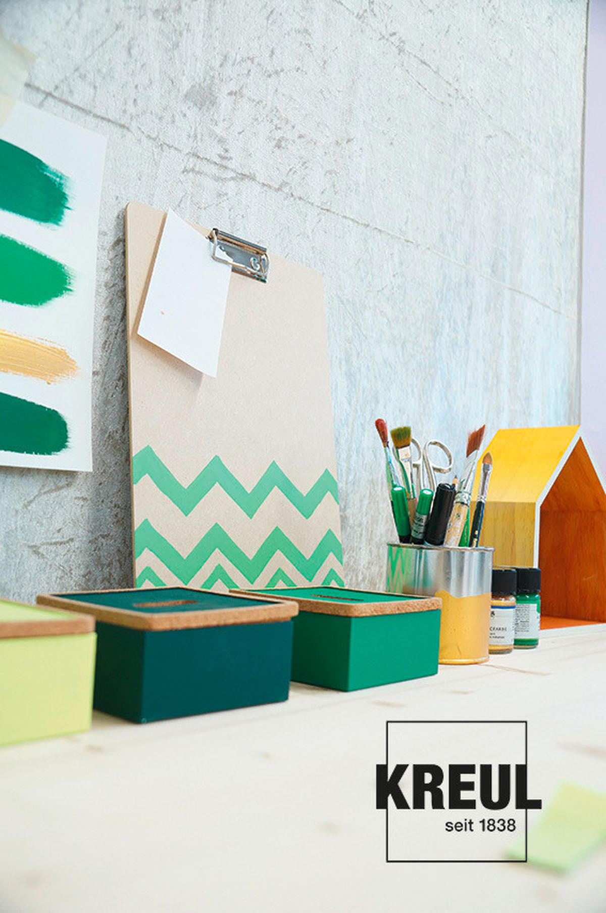 ACRYLFARBE - Blau/Gelb, KONVENTIONELL (22/5/8,5cm)