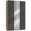 DREHTÜRENSCHRANK in Grau, Eichefarben  - Chromfarben/Eichefarben, Modern, Glas/Holzwerkstoff (150/236/58cm) - MID.YOU