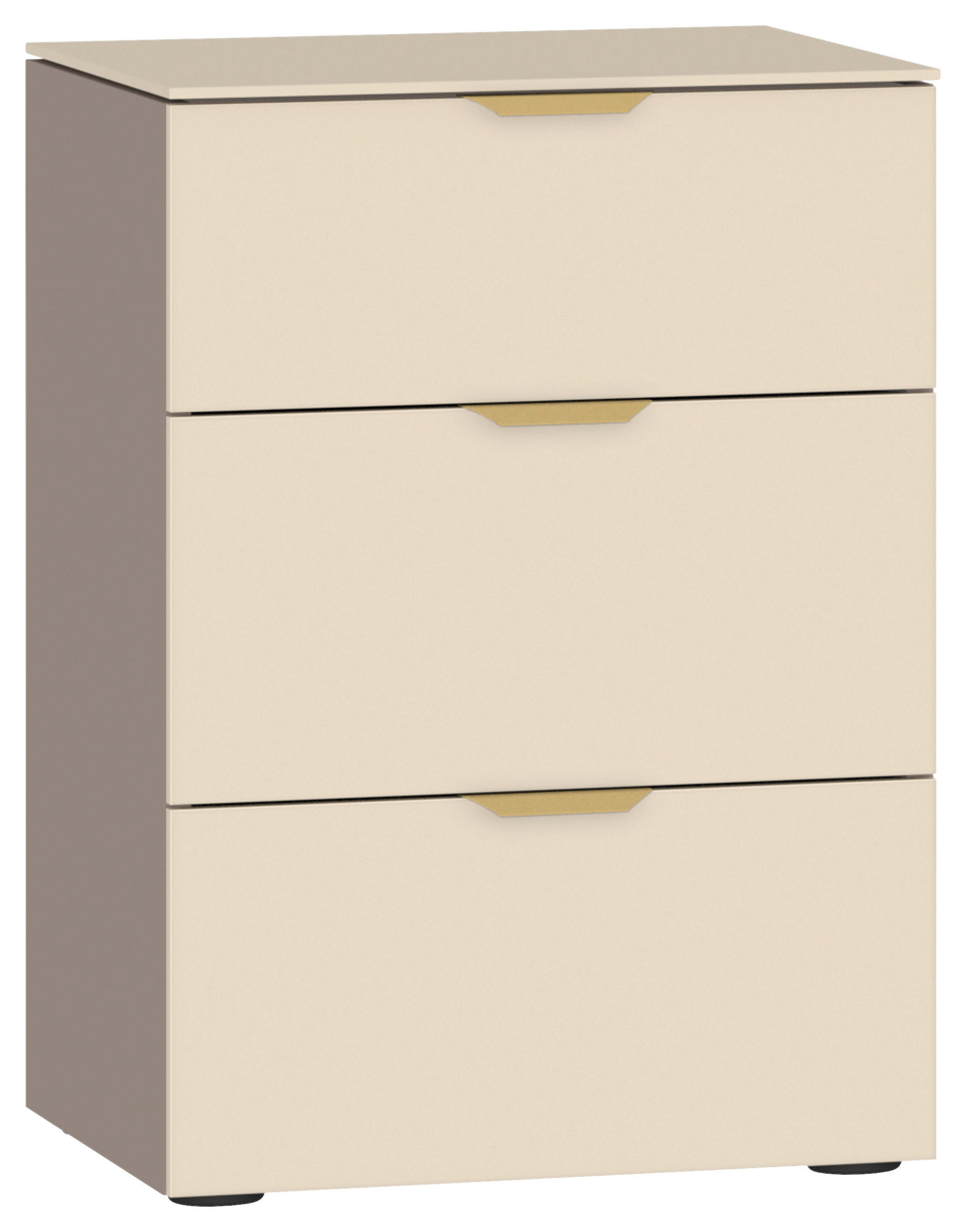 NACHTSCHRANK 45/65/43 cm  - Hellbraun/Creme, Design, Glas/Holzwerkstoff (45/65/43cm) - Jutzler