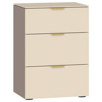 NACHTSCHRANK 45/65/43 cm  - Hellbraun/Creme, Design, Glas/Holzwerkstoff (45/65/43cm) - Jutzler