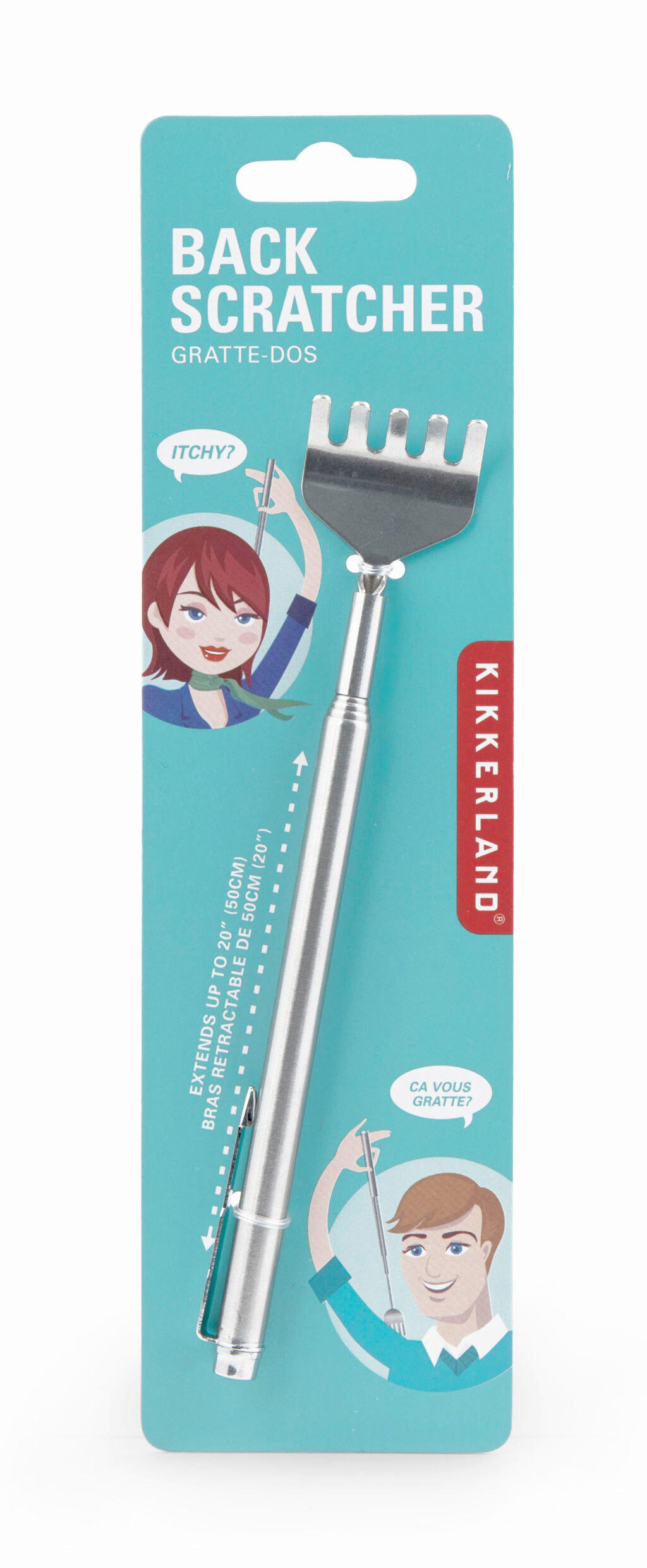 MASÁŽNÍ POMŮCKA  - barvy stříbra, Konvenční, kov (18/3/1,3cm) - Kikkerland