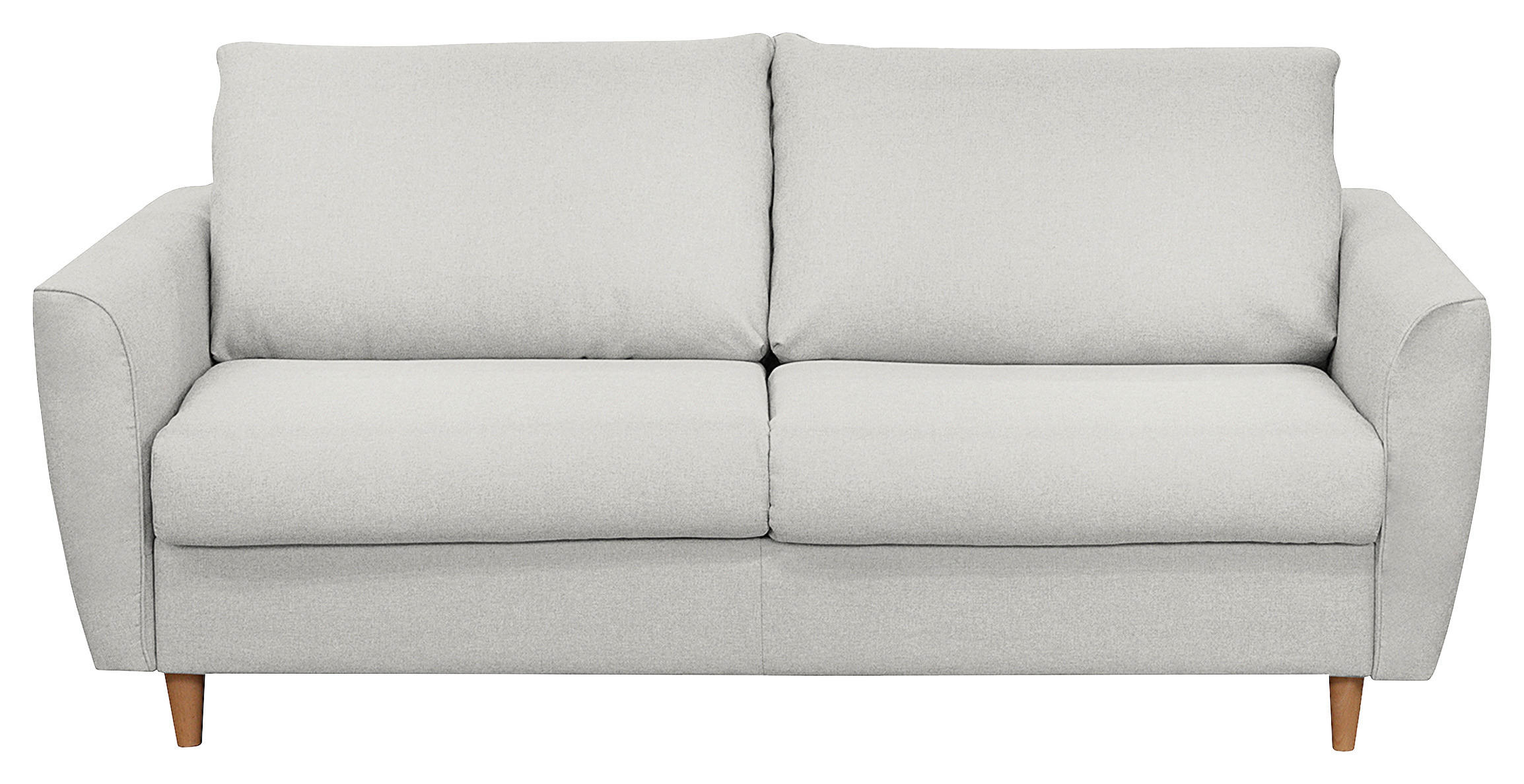 SCHLAFSOFA Flachgewebe Grau  - Buchefarben/Grau, Design, Holz/Textil (195/90/102cm) - Livetastic