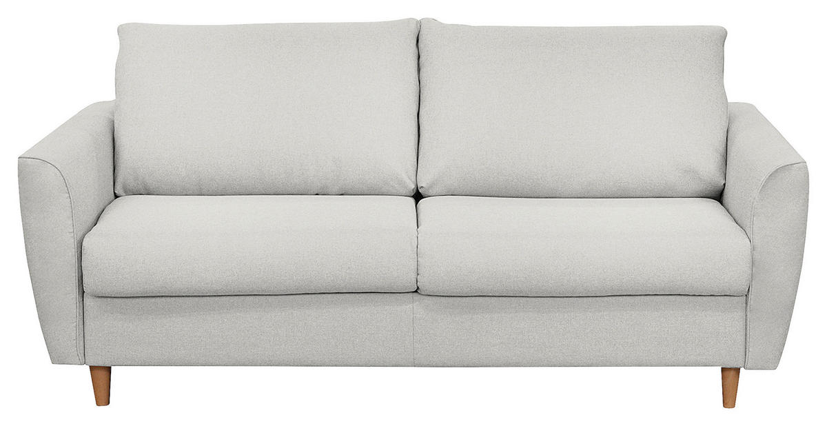 SCHLAFSOFA Textil Grau  - Buchefarben/Grau, Design, Holz/Textil (195/90/102cm) - Livetastic