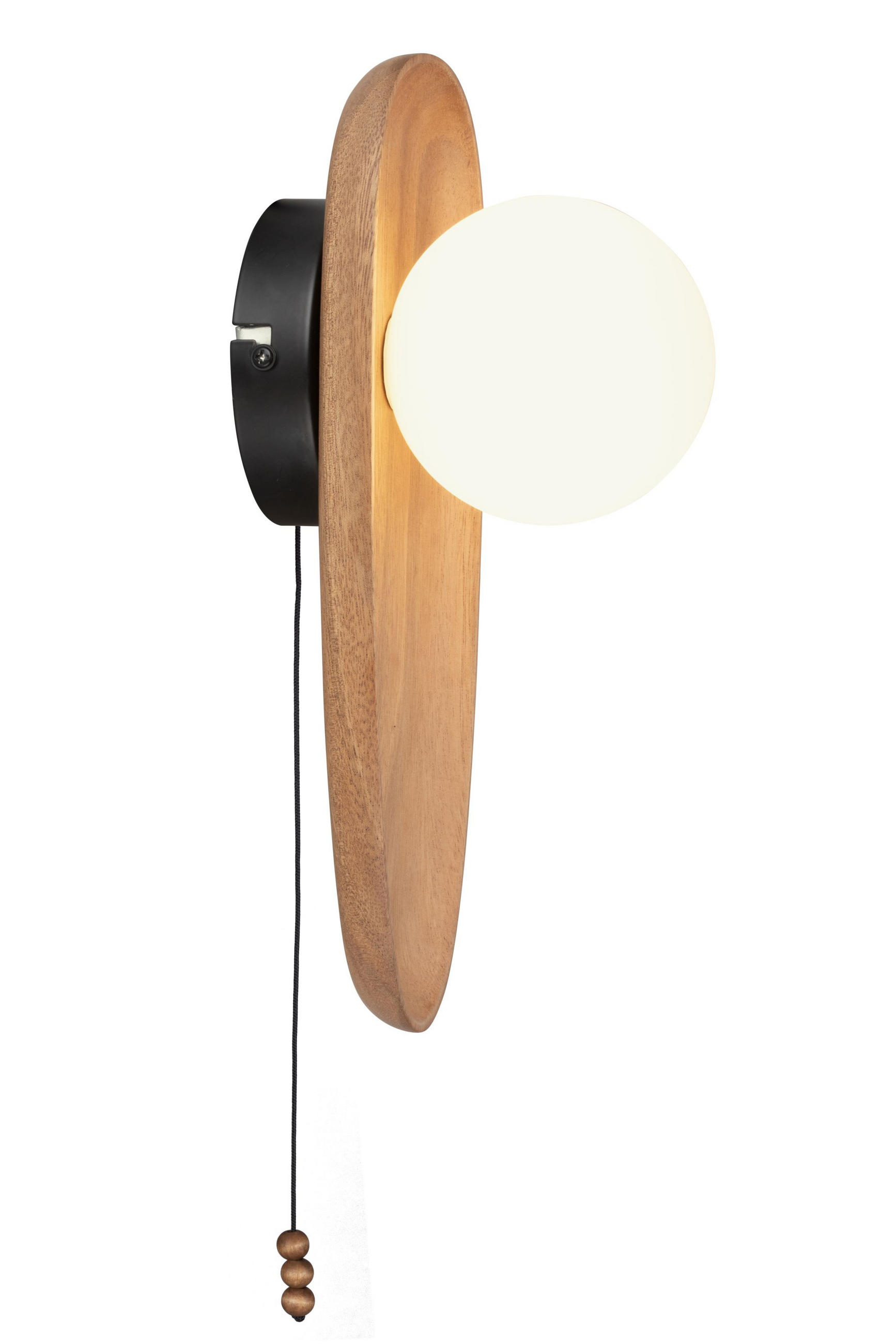 VÄGGLAMPA 32/12/14,5 cm   - vit/akaciefärgad, Natur, trä/glas (32/12/14,5cm) - Novel