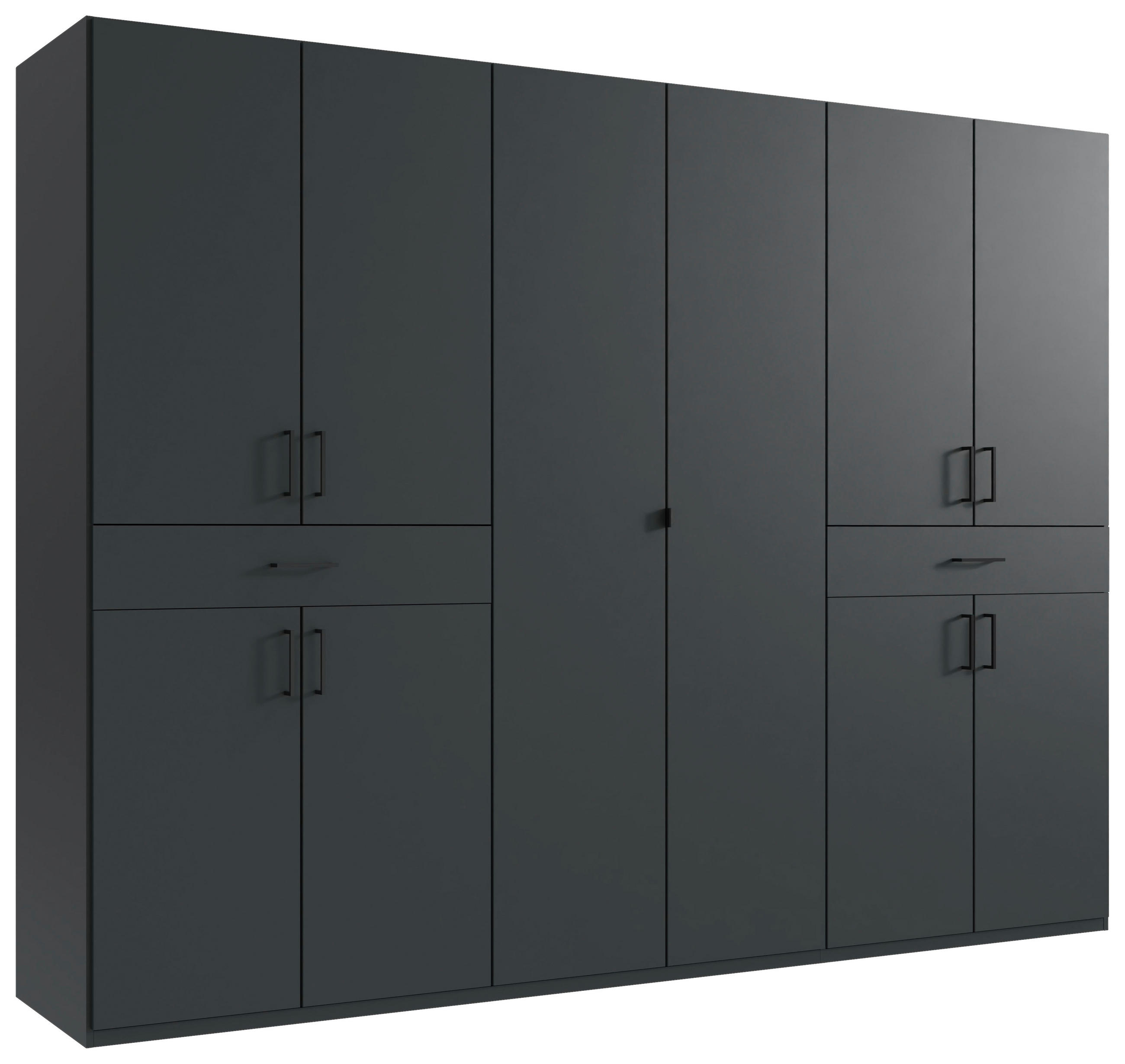 DREHTÜRENSCHRANK in Graphitfarben  - Schwarz/Graphitfarben, Konventionell, Holzwerkstoff/Kunststoff (270/208/58cm) - Carryhome