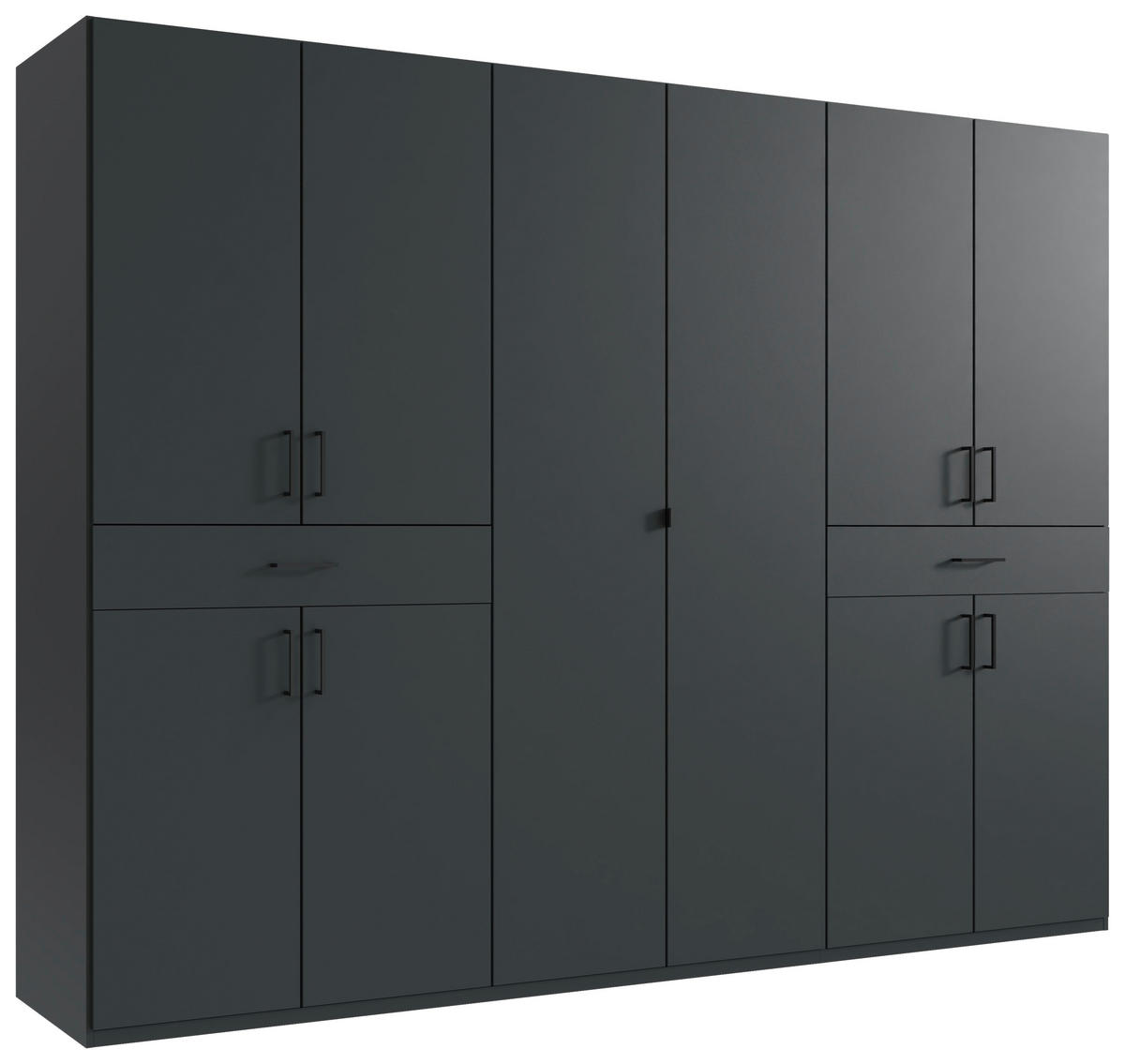 DREHTÜRENSCHRANK in Graphitfarben  - Schwarz/Graphitfarben, Konventionell, Holzwerkstoff/Kunststoff (270/208/58cm) - Carryhome
