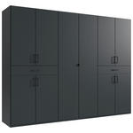 DREHTÜRENSCHRANK  in Graphitfarben  - Schwarz/Graphitfarben, KONVENTIONELL, Holzwerkstoff/Kunststoff (270/208/58cm) - Carryhome