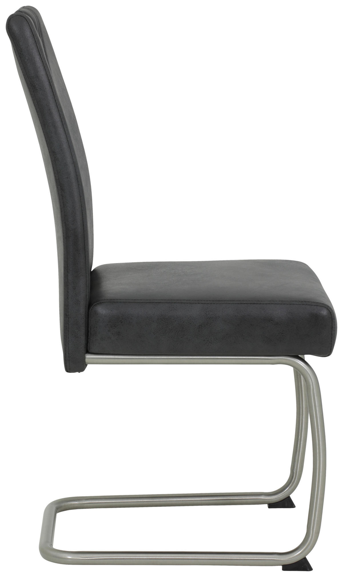 SCHWINGSTUHL-SET 4 Stück  in Edelstahl Mikrofaser  - Edelstahlfarben/Anthrazit, MODERN, Textil/Metall (43/99/58cm) - MID.YOU