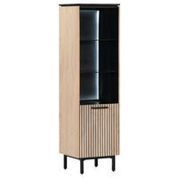 REGAL Schwarz, Eichefarben  - Eichefarben/Schwarz, Trend, Holzwerkstoff/Metall (45/160/43cm) - Carryhome