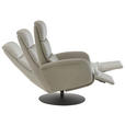 RELAXSESSEL in Leder Greige  - Greige/Schwarz, Design, Leder/Metall (76/108/86cm) - Dieter Knoll