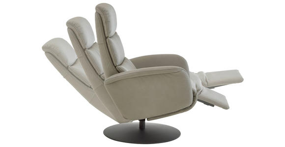 RELAXSESSEL in Leder Greige  - Greige/Schwarz, Design, Leder/Metall (76/108/86cm) - Dieter Knoll