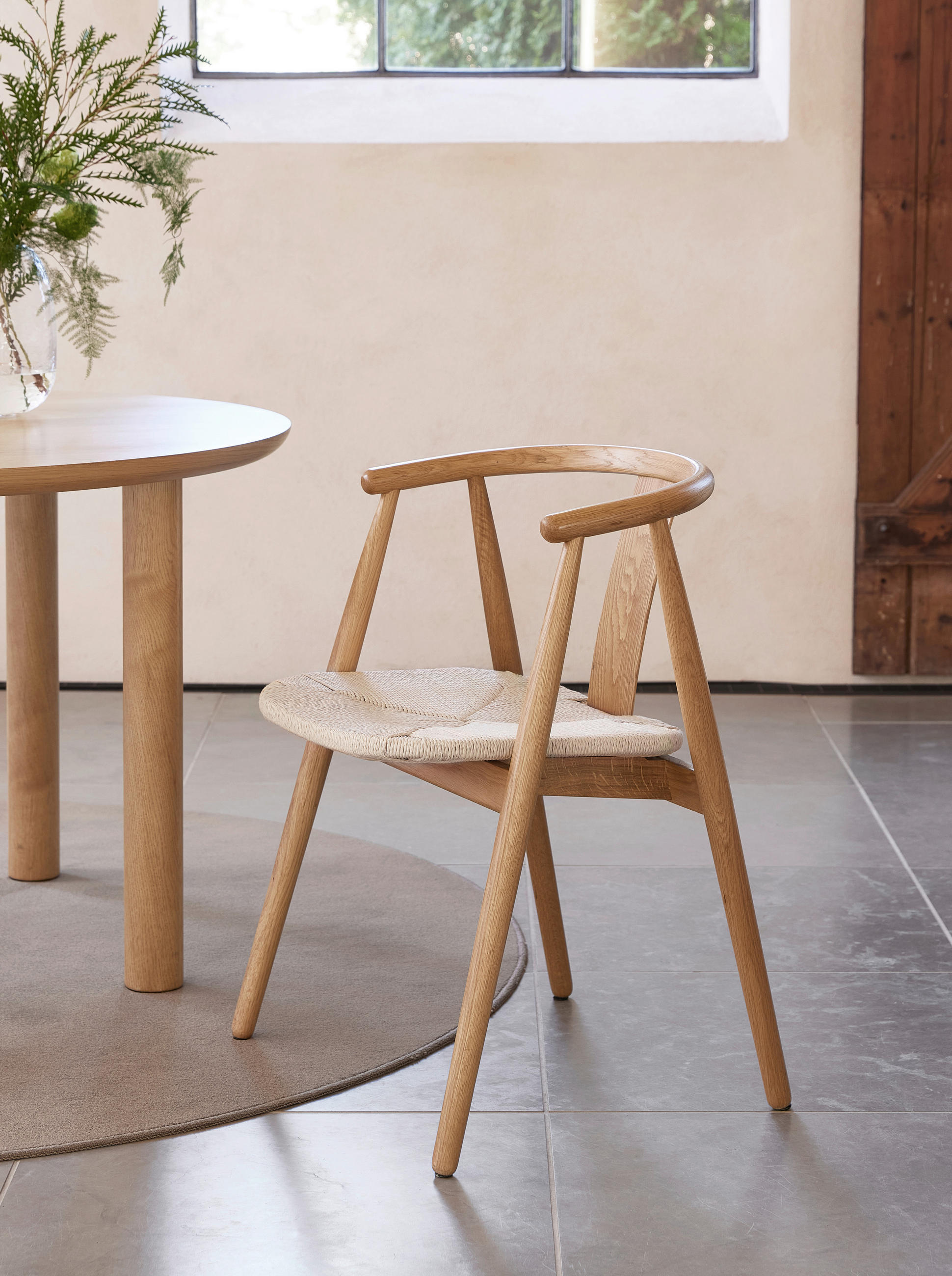 ARMLEHNSTUHL  in Webstoff  - Creme/Naturfarben, Basics, Holz/Textil (59/76,6/52cm) - Boxxx