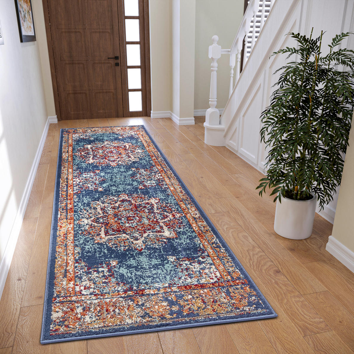 LÄUFER 80/240 cm Luxor  - Blau/Multicolor, Design, Kunststoff/Textil (80/240cm)
