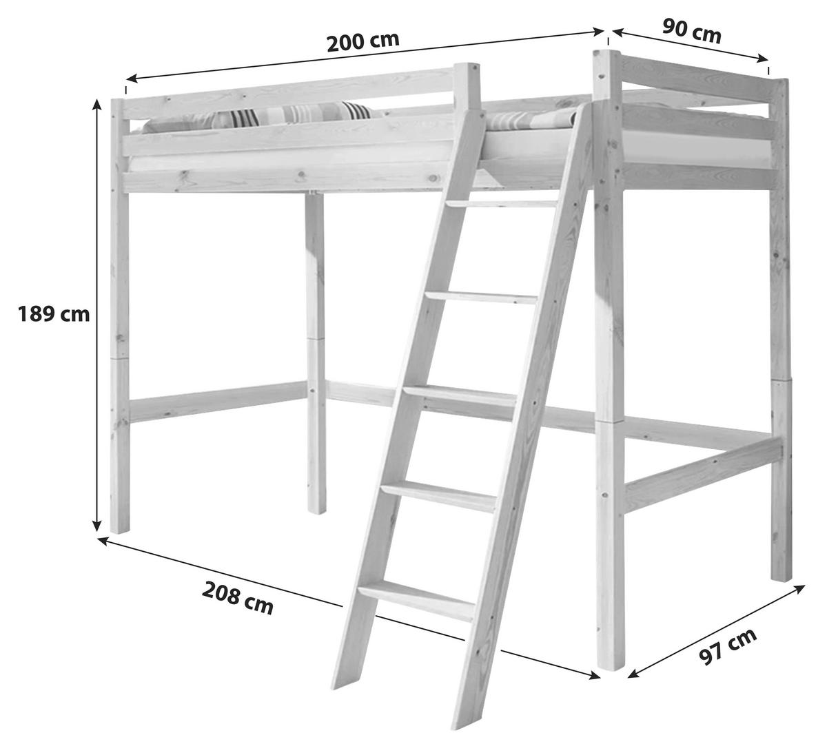 HOCHBETT 90/200 cm Weiß  - Weiß, Basics, Holz (90/200cm) - MID.YOU