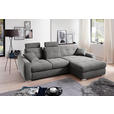 ECKSOFA in Mikrofaser Grau  276/193 cm  - Chromfarben/Grau, MODERN, Kunststoff/Textil (276/193cm) - Hom`in