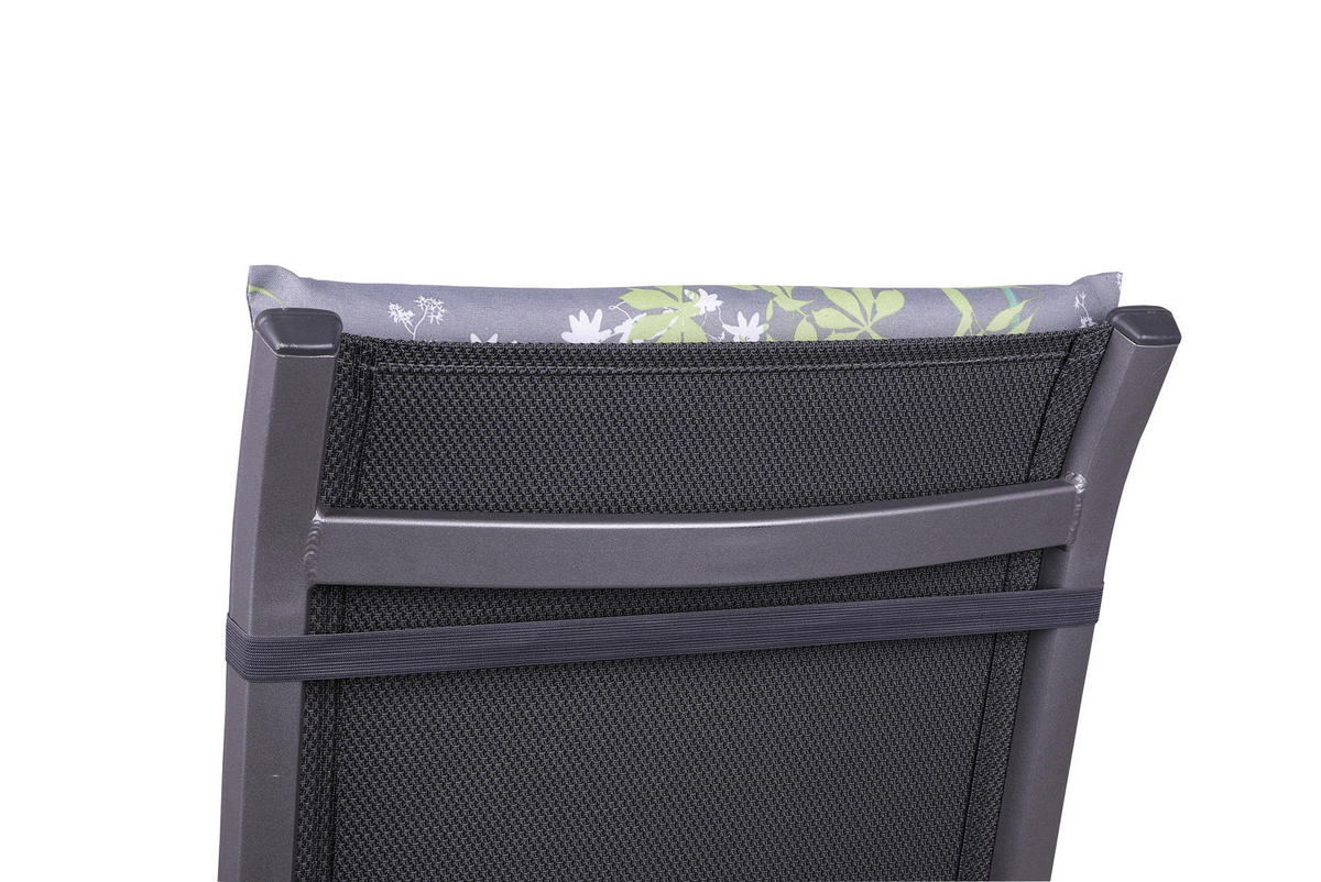 SESSELAUFLAGENSET Blume  - Blau/Grau, Basics, Textil (48/5/108cm)