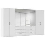 DREHTÜRENSCHRANK 400/223/61 cm,  in Weiß, 8-türig  - Chromfarben/Edelstahlfarben, Basics, Glas/Holzwerkstoff (400/223/61cm) - Novel